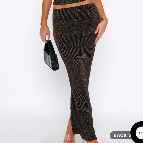 White Fox Never Again Maxi Skirt Bronze XS Nwt - Picture 1 of 6